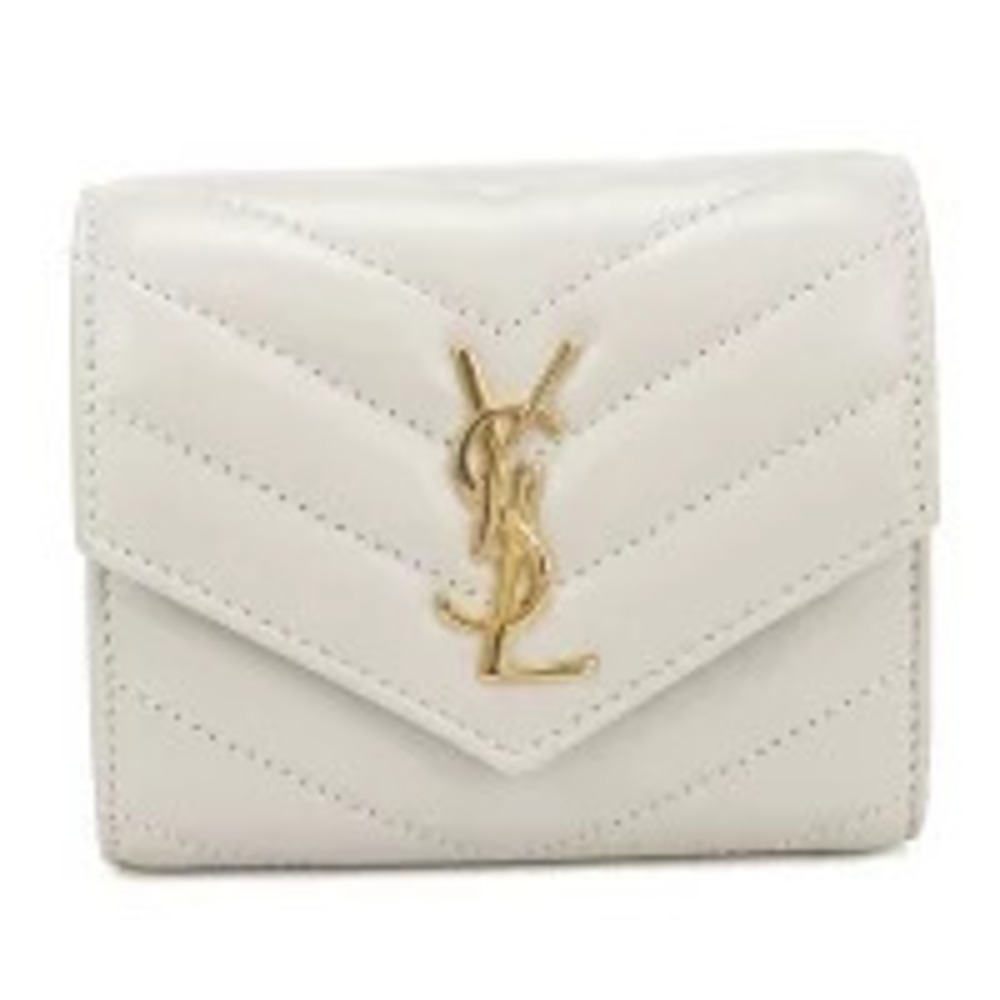 Saint Laurent Tri fold Wallet Compact Cassandra Multifold Leather